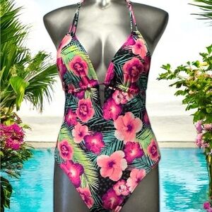 🆕OP One Piece Swimsuit Tropical Floral Design